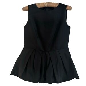 Tibi Vintage Black Taffeta Peplum Top. Size 0.